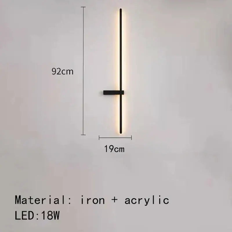 Modern black led wall lights with iron and acrylic construction emitting warm light for living room decorbites led wall use