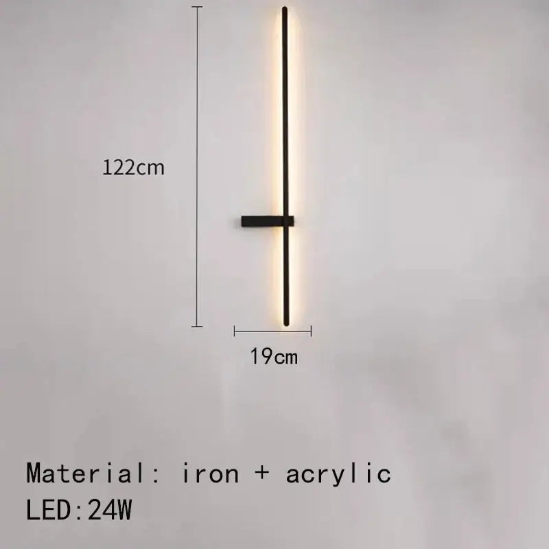 Modern black led wall lights featuring a minimalist iron rod and acrylic diffuser for living room decorbites led wall lighting