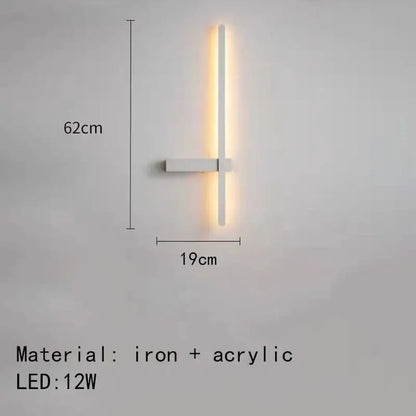 Modern black and white wall lights featuring a sleek white iron and acrylic led strip for minimalist living room decorbites led wall lights
