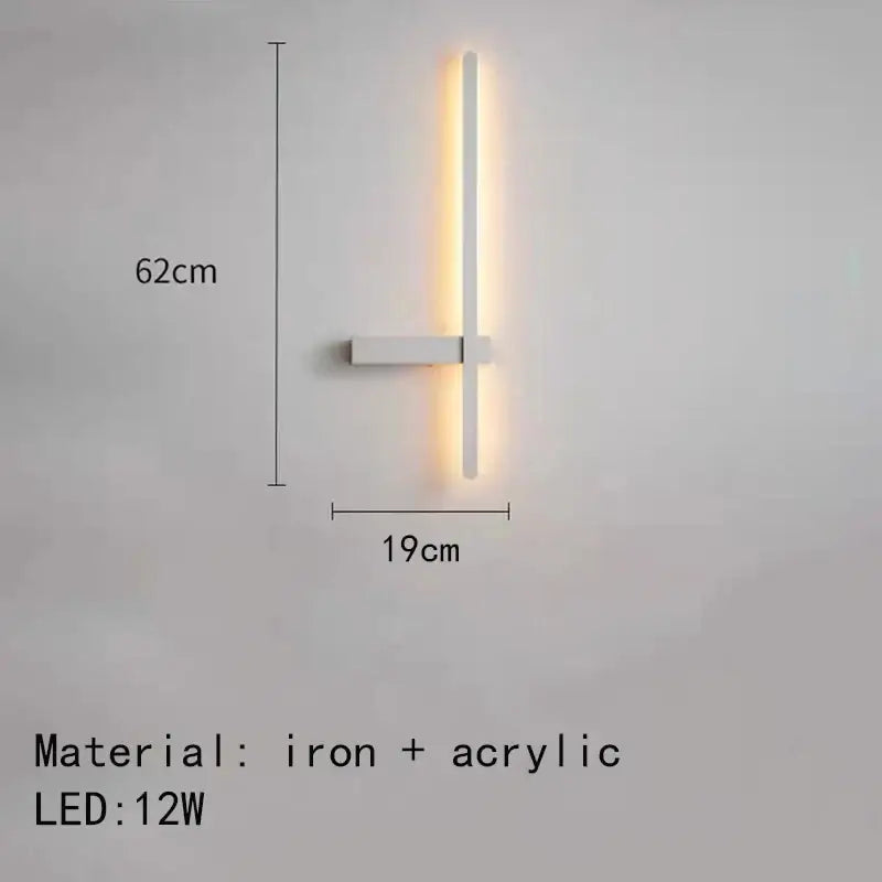 Modern black and white wall lights featuring a sleek white iron and acrylic led strip for minimalist living room decorbites led wall lights