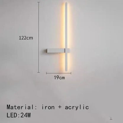 Modern black and white led wall lights with sleek white iron and acrylic minimalist sconce emitting warm illumination