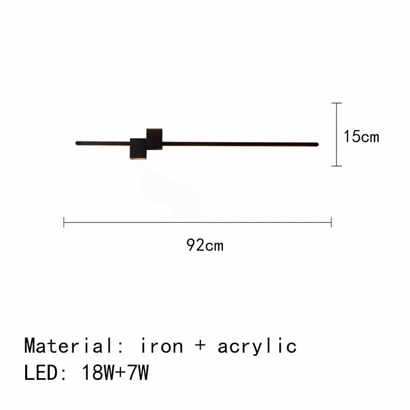 Modern black iron and acrylic wall lights with led lighting for minimalist living room decorbites led wall design