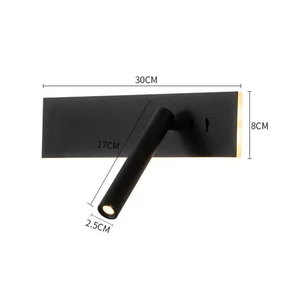 Modern black and white led wall reading lamp with black matte finish and adjustable arm for bedroom decorbites led wall