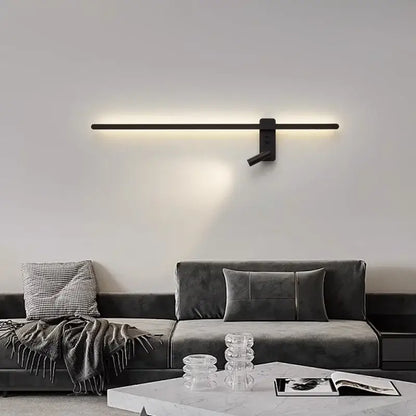Modern black and white led wall sconce with sleek horizontal bar and adjustable arm for bedroom decorbites led wall spotlight