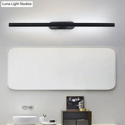 Modern black rectangular led bathroom light fixture with sleek design for vanity use and maximum bulb wattage efficiency