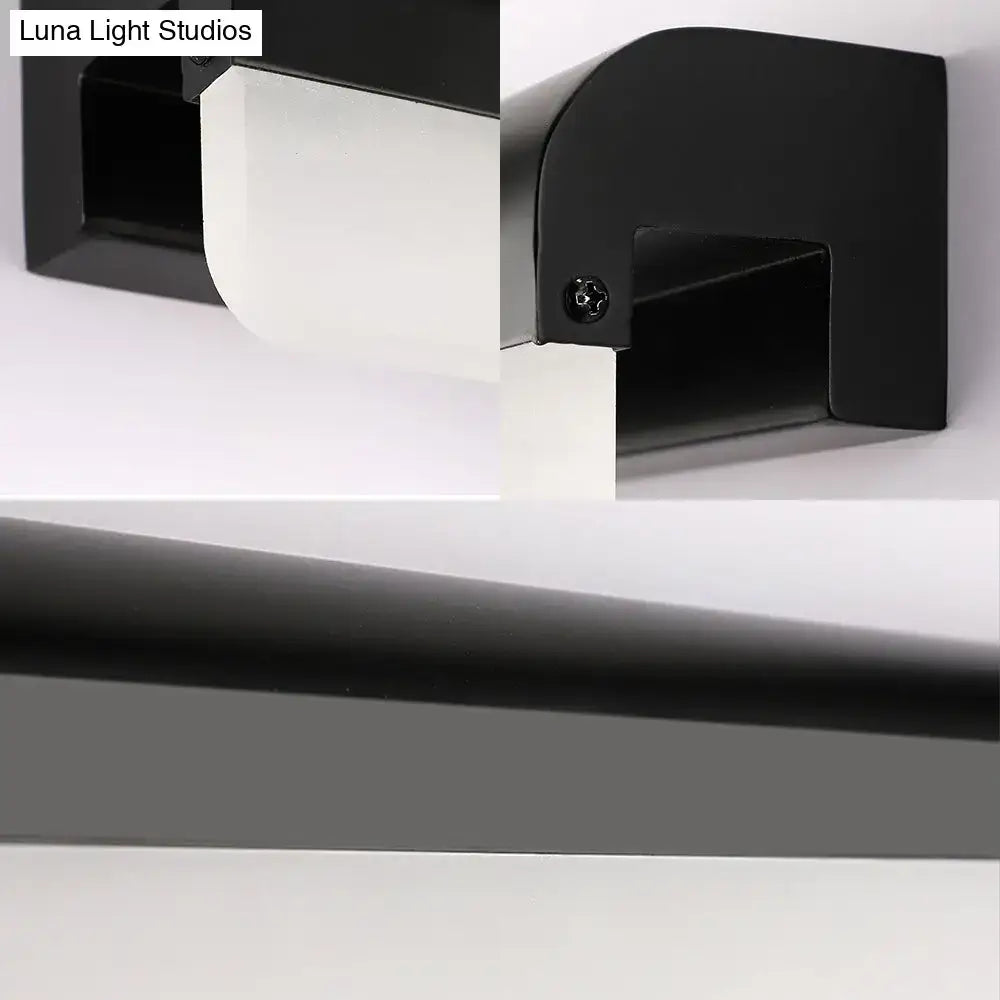 Modern black matte metal wall light with sleek design for bathroom sconce featuring linear led illumination