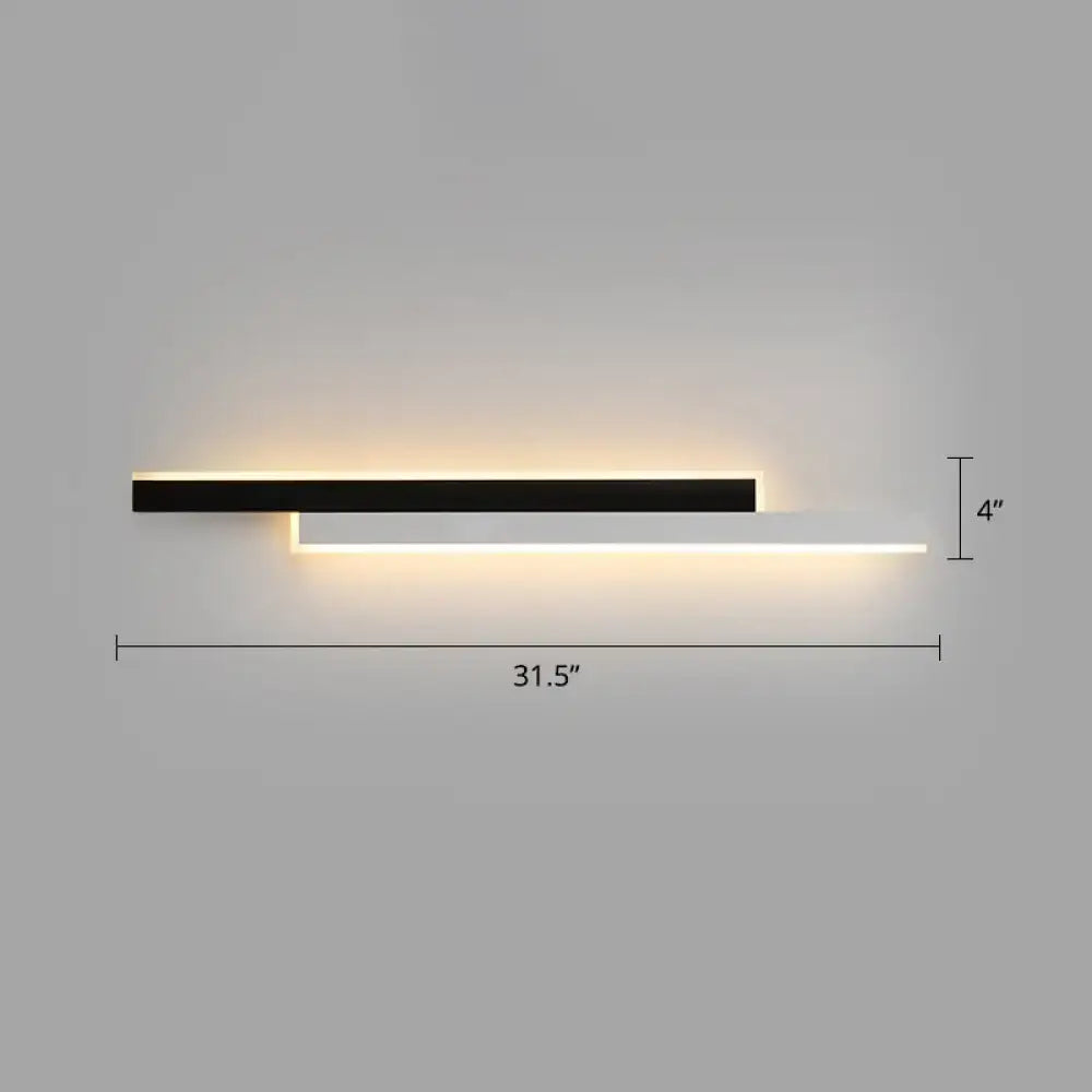 Modern black and white linear led wall light with sleek minimalist design for corridor illumination