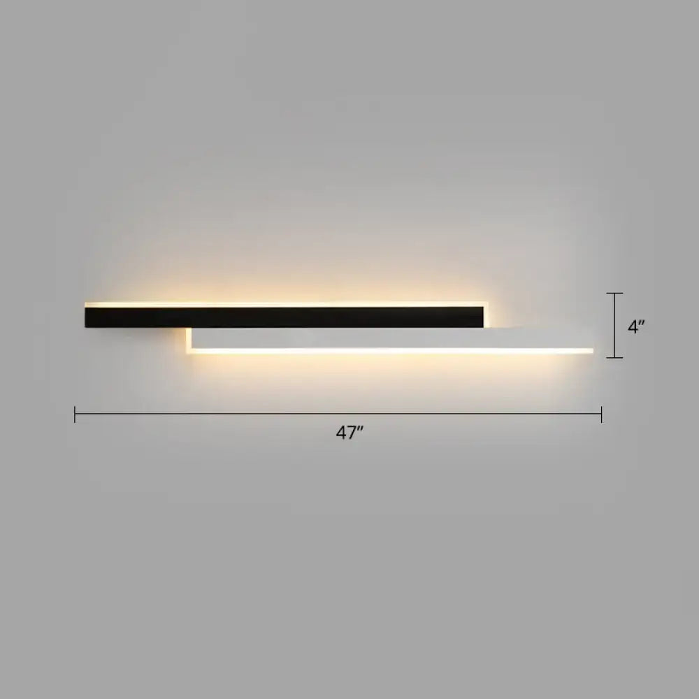 Modern black and white linear led wall light with sleek minimalist design ideal for corridor lighting