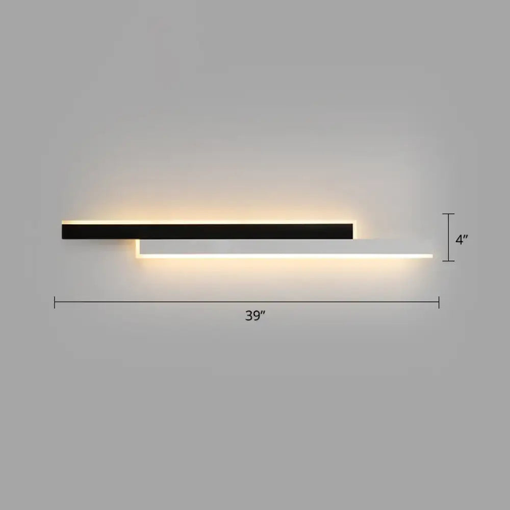Modern black and white linear led wall light with sleek minimalist design for corridor lighting