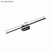 Modern black and white linear light fixture bathroom wall sconce with sleek black led rectangular 27.5-inch design