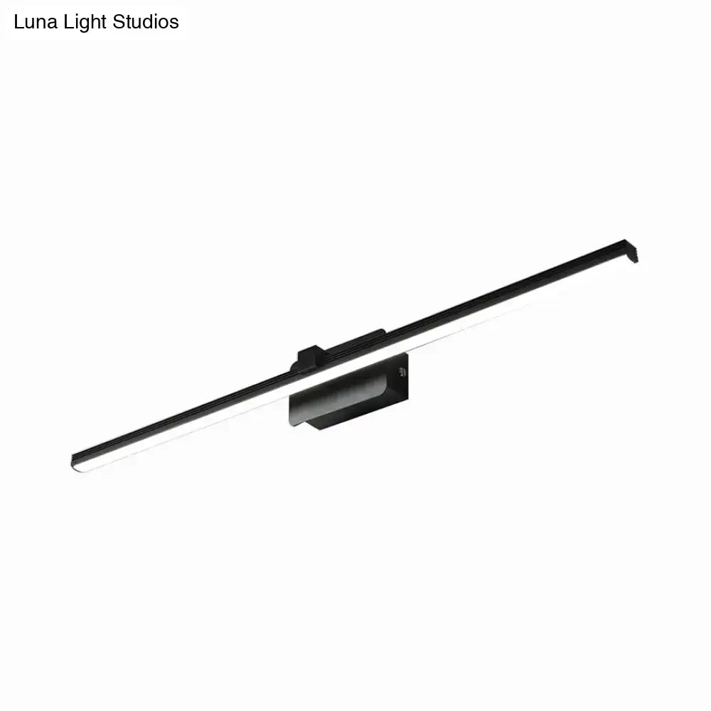 Black modern led wall-mounted light fixture with sleek minimalist design for bathroom black white linear sconce