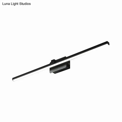 Black modern led wall-mounted light fixture with sleek minimalist design for bathroom black white linear sconce