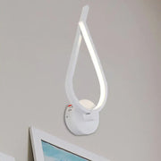 Modern black and white metal kink linear wall light with sleek teardrop shaped white led wall sconce design