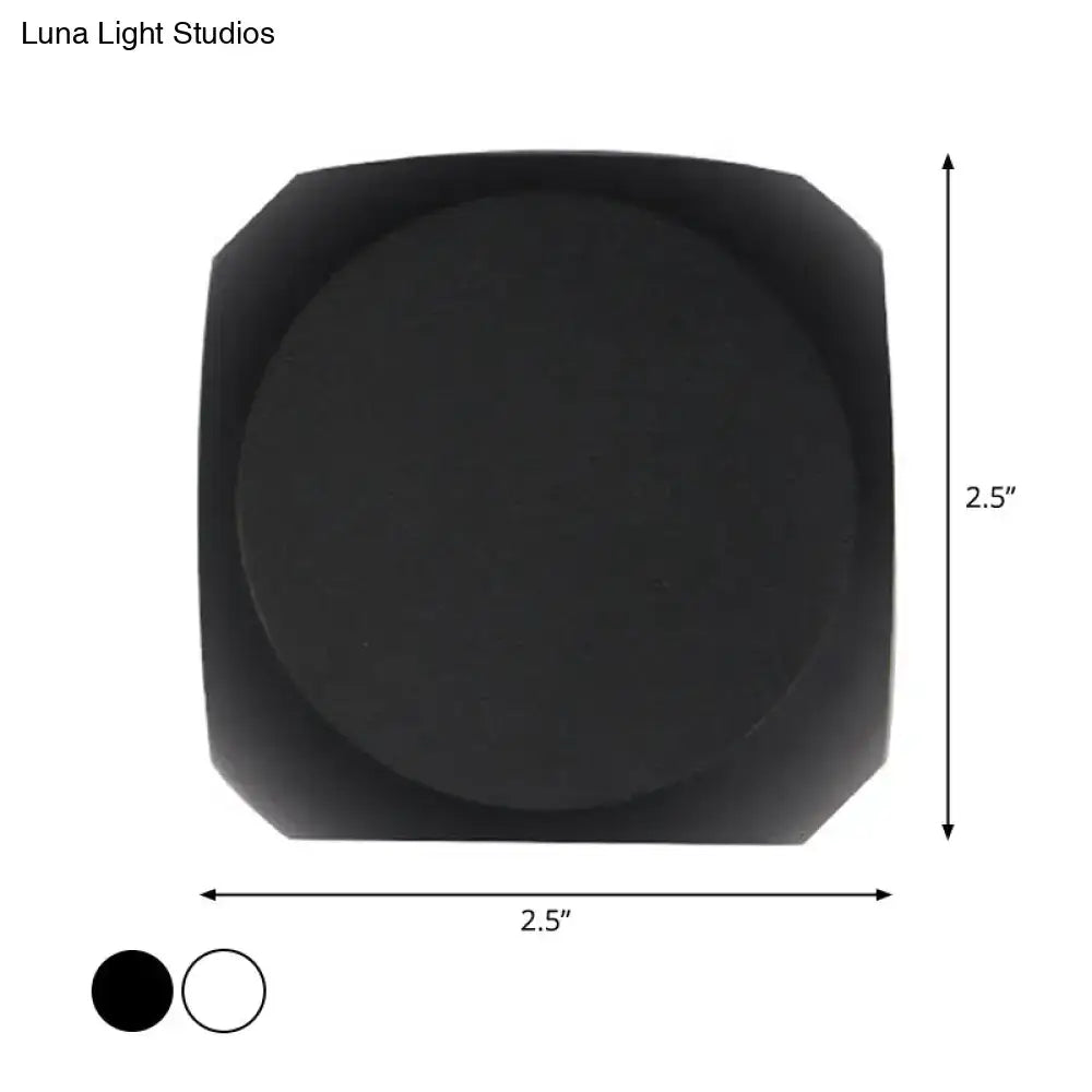 Black 2.5-inch square matte coaster with rounded edges for modern black and white mini cube wall lamp living room use