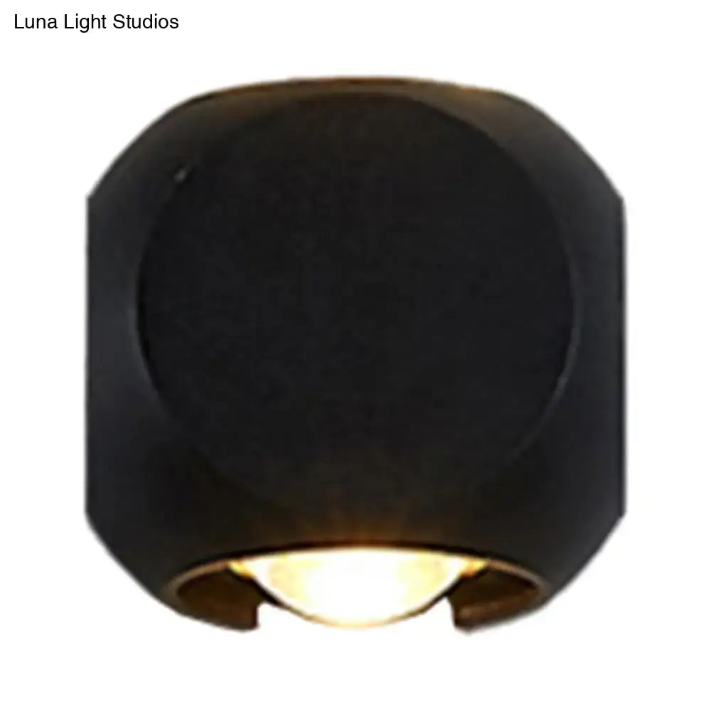 Modern black and white mini cube wall lamp with black matte finish and warm glow for living room wall lamp use