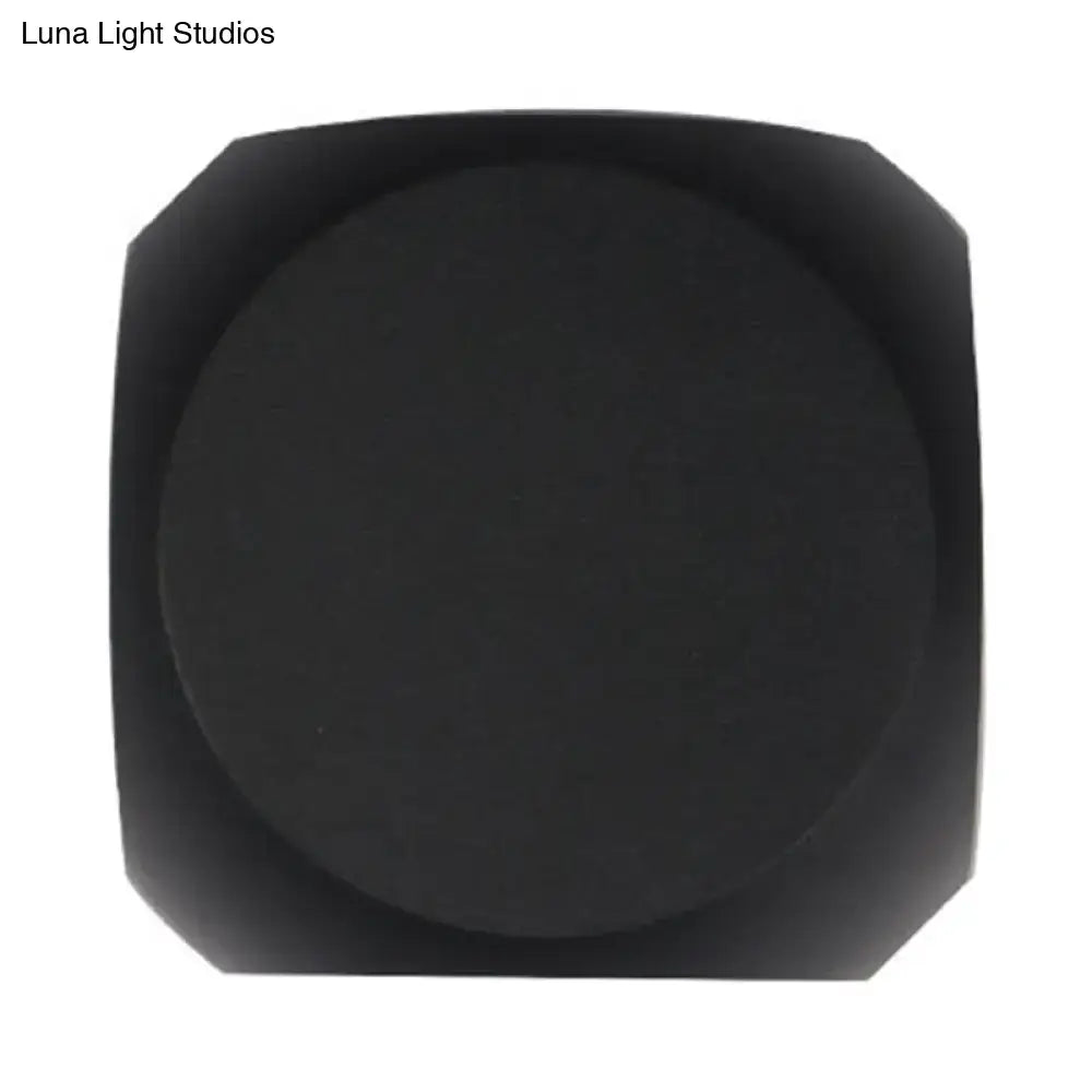 Modern black and white mini cube wall lamp with a black octagonal foam pad for living room wall lamp decor