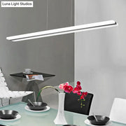 Decorbites minimalist led hanging lamp with modern white acrylic black-white plank design for island lighting