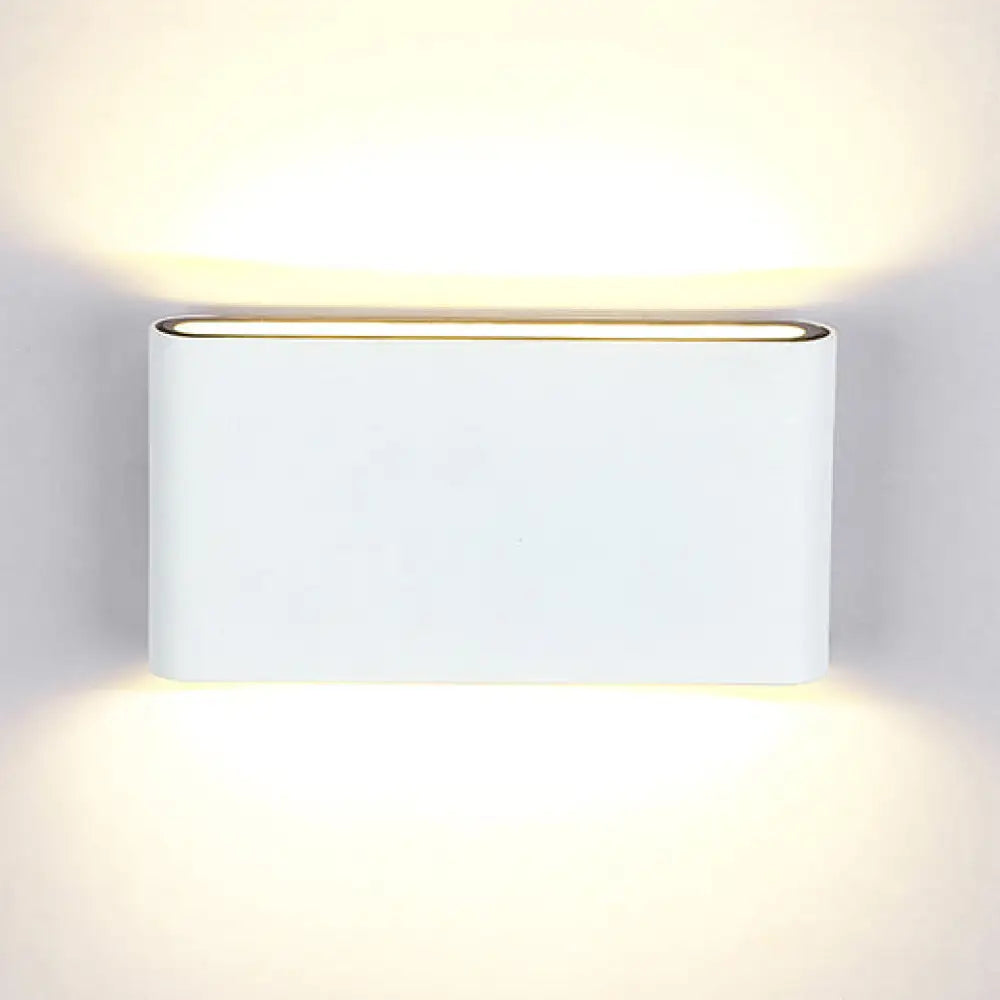 DecorBites™ DecorBites™ Modern Black/White Rectangular LED Wall Sconce for Hallway, Warm/White Light, Aluminum Construction, 4.5"/7" Width