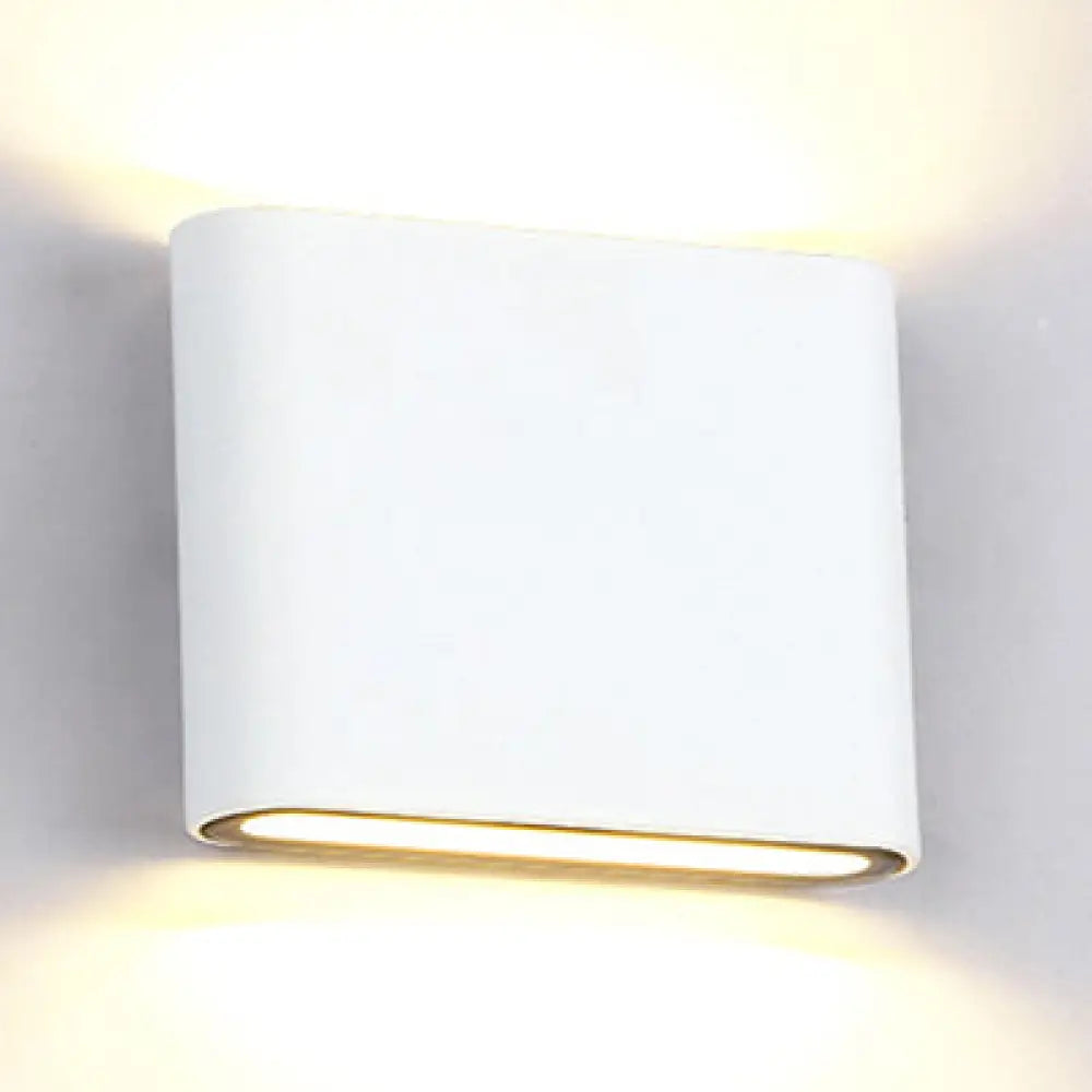 DecorBites™ DecorBites™ Modern Black/White Rectangular LED Wall Sconce for Hallway, Warm/White Light, Aluminum Construction, 4.5"/7" Width