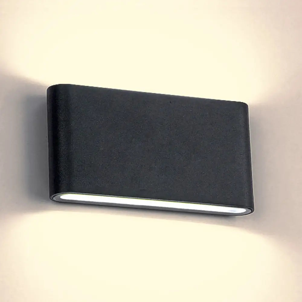 DecorBites™ DecorBites™ Modern Black/White Rectangular LED Wall Sconce for Hallway, Warm/White Light, Aluminum Construction, 4.5"/7" Width