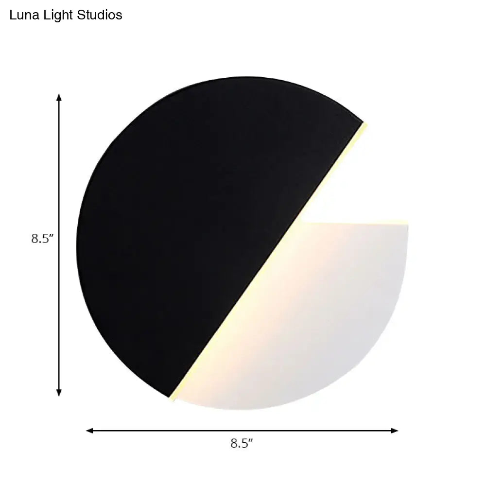 Modern black and white rotatable acrylic wall lamp with sleek circular design for bedroom wall lamp use