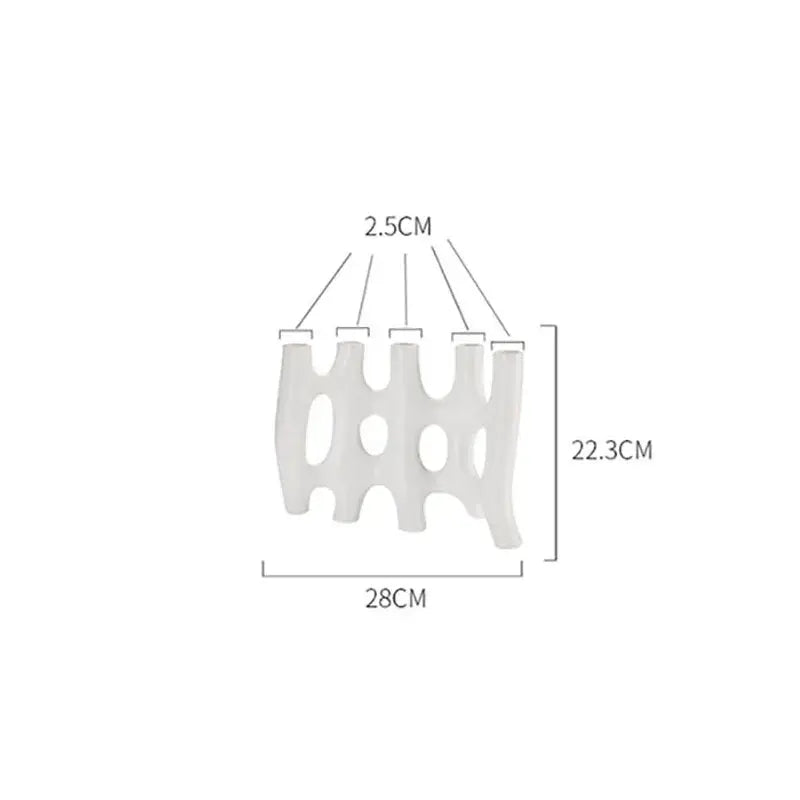 Modern black and white decorbites ceramic vase with geometric design and three vertical slots for living room decor