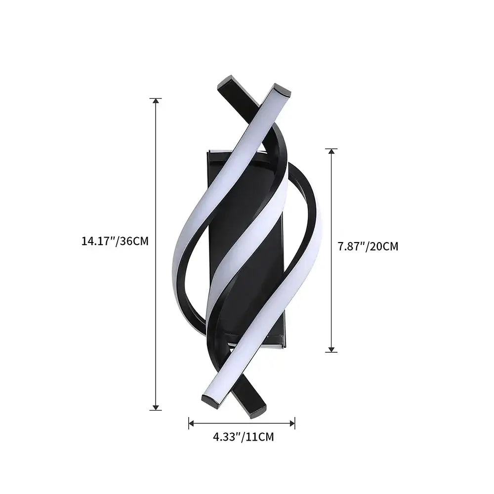Modern black and white sculptural led wall lamps with sleek twisted design for stylish bedroom lighting wall lamps
