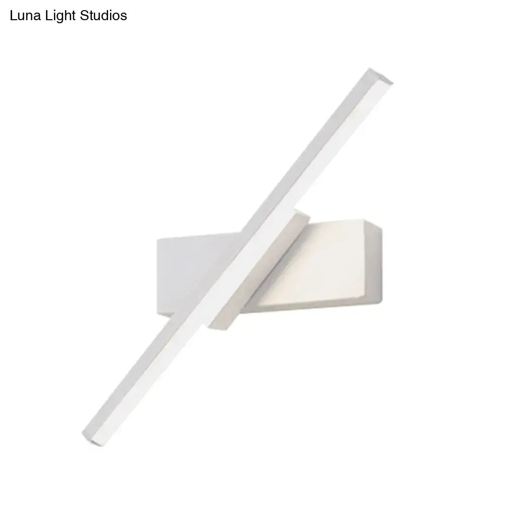 Modern black and white slim led wall sconce with sleek angular design and minimalist rectangular fixture for bedroom lighting