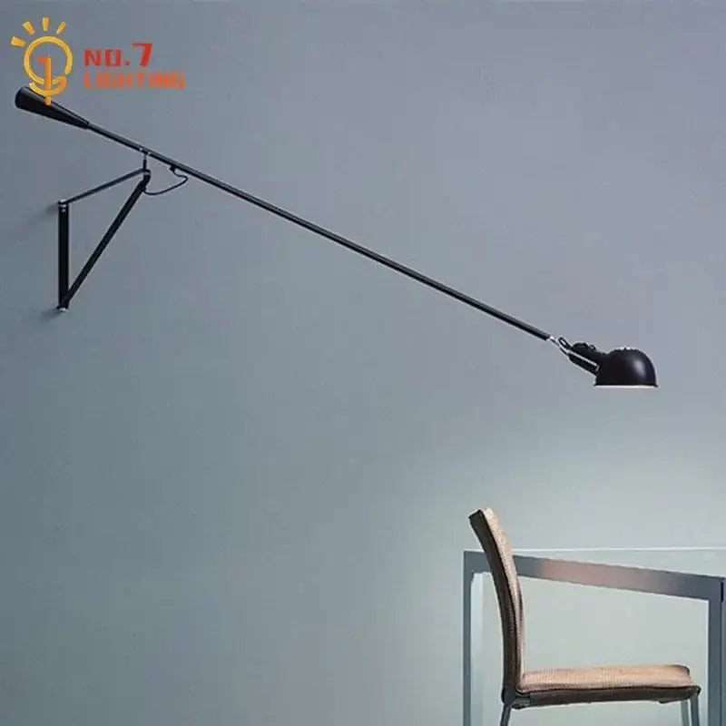 Modern black articulated wall lamp with swing arm and decorbites adjustable LED for living room use