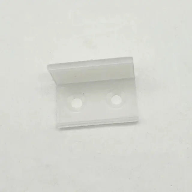 Clear plastic l-shaped bracket with two circular holes for modern black and white tube bar light decorbites led black installation