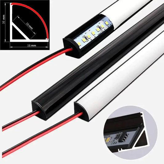 Modern black and white tube bar light with sleek rectangular design featuring exposed red wiring decorbites led black strip light