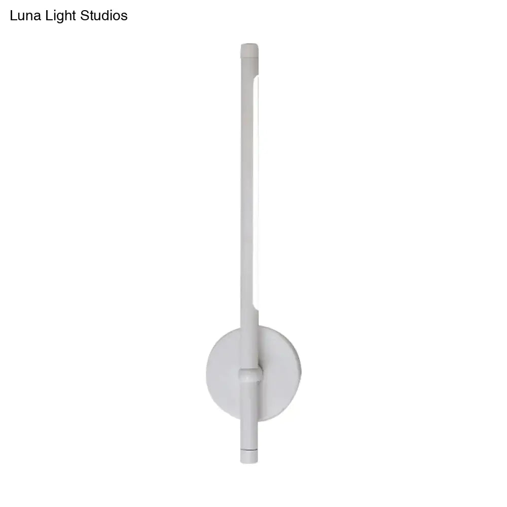 Modern black and white tubular led sconce with direct wired mounting, minimalist design, and maximum bulb wattage compatibility