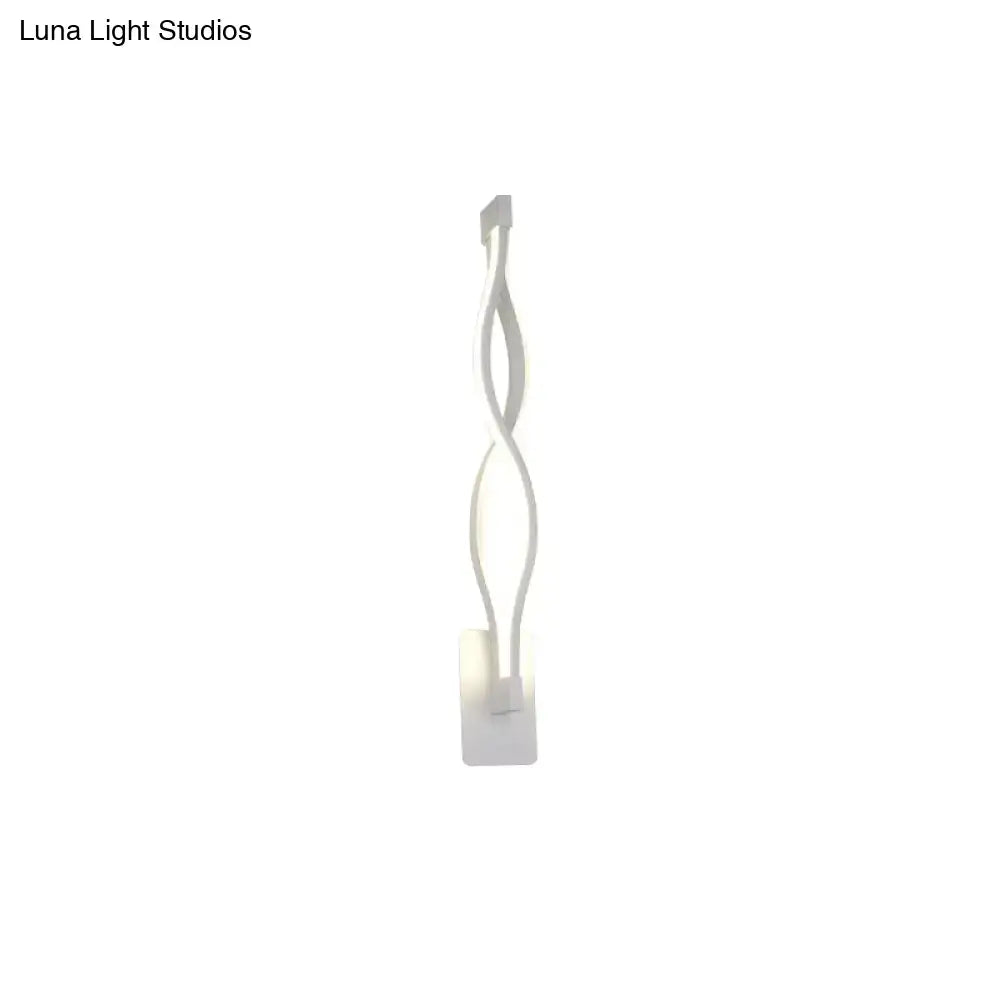 Modern black and white twisted wall light sconce with sleek minimalist design for living room 110v-120v use