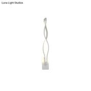 Modern black and white twisted wall light sconce with sleek minimalist design for living room 110v-120v use