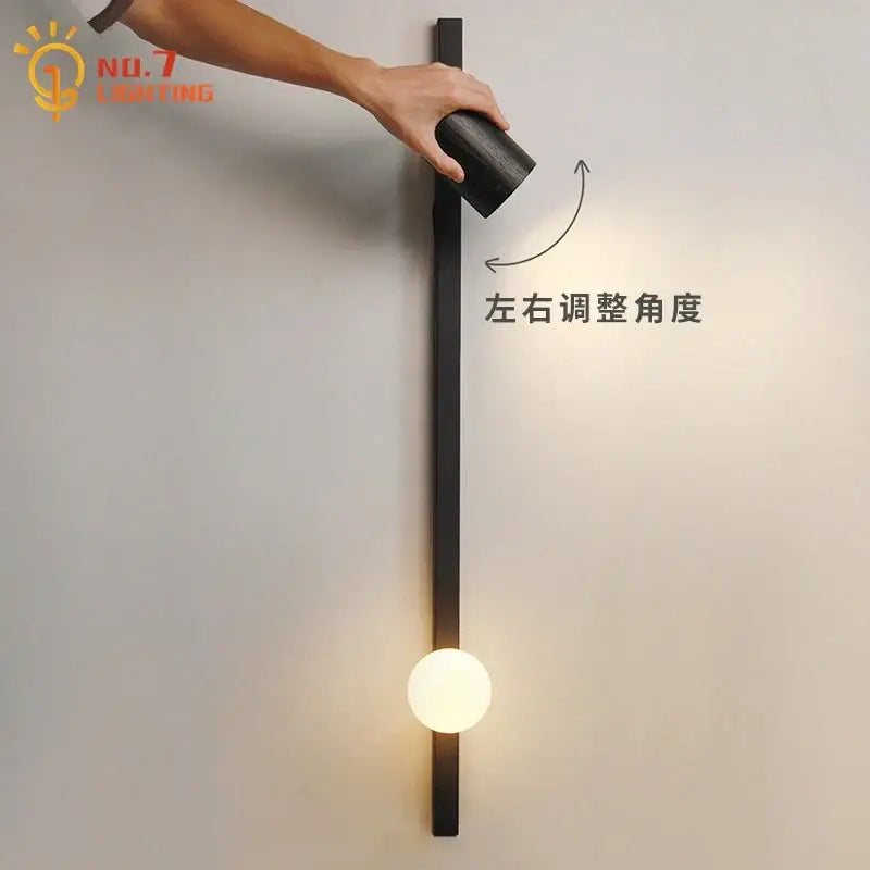 Modern black white wooden wall lamp with minimalist black sconce and frosted glass bulb for living room decorbites black white