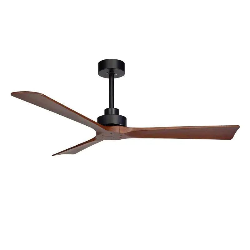 Modern black wooden ceiling fan with three dark brown blades and matte black hub for decorbites black wooden decor