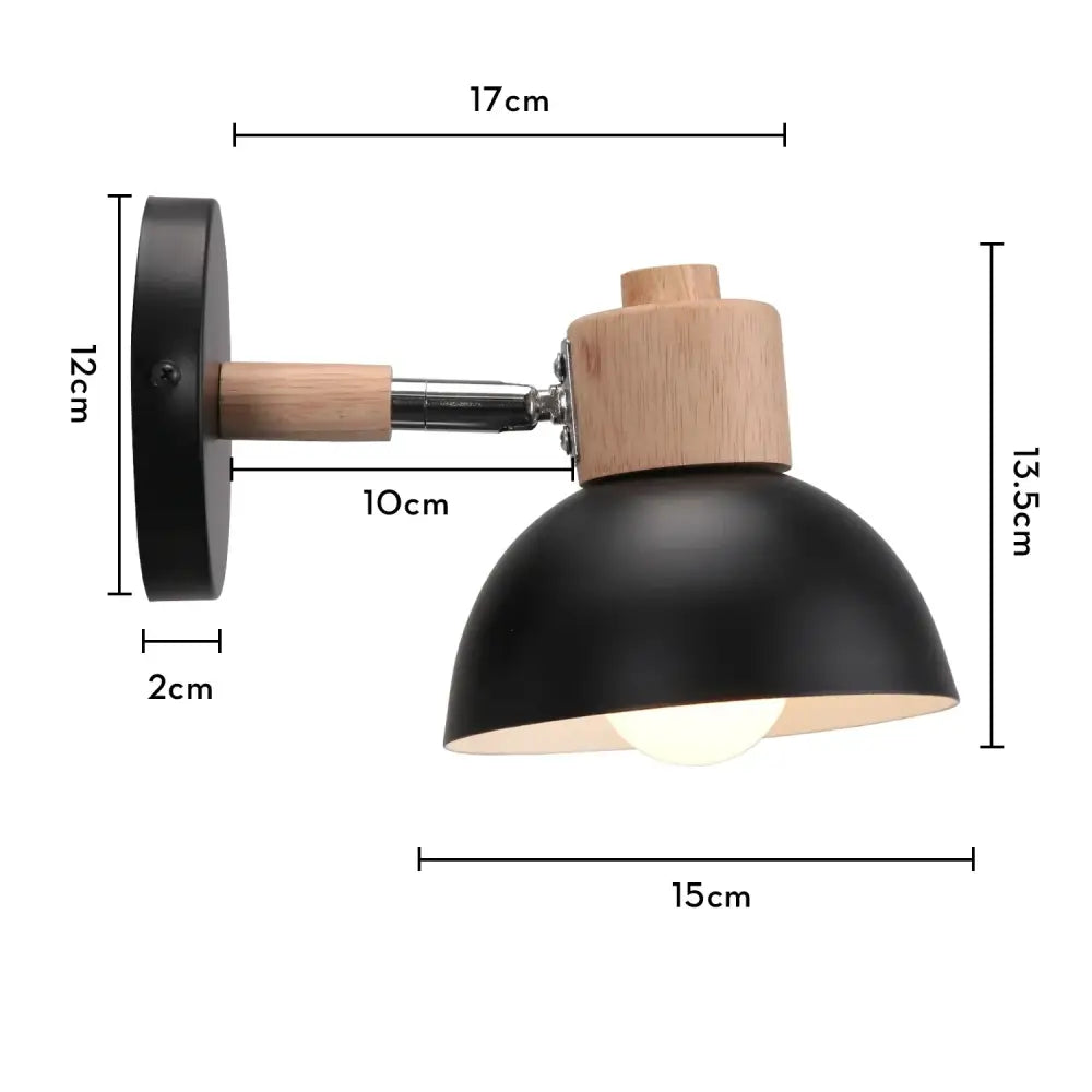 Modern black wooden wall light with matte finish and adjustable arm for living room decorbites black wooden sconce