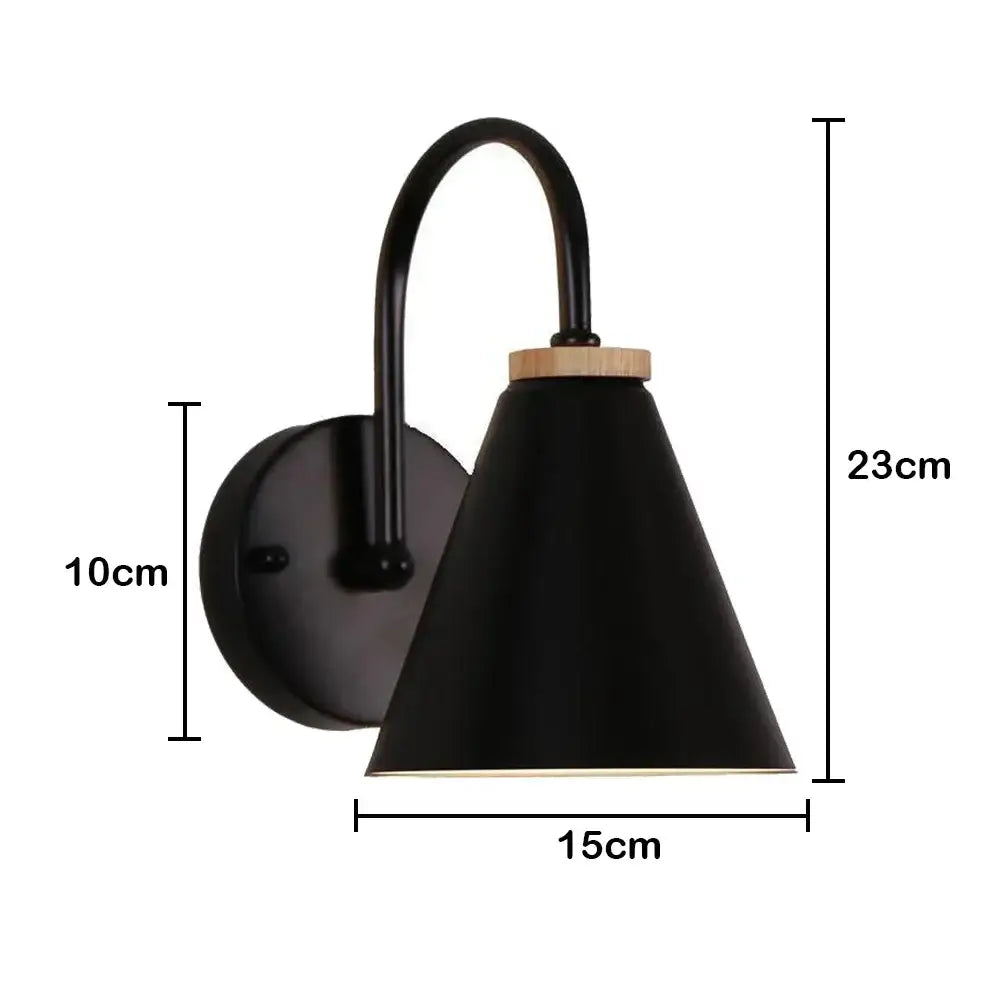 Modern black wooden wall light with matte black metal arm and wooden accent for living room decorbites black wooden wall light