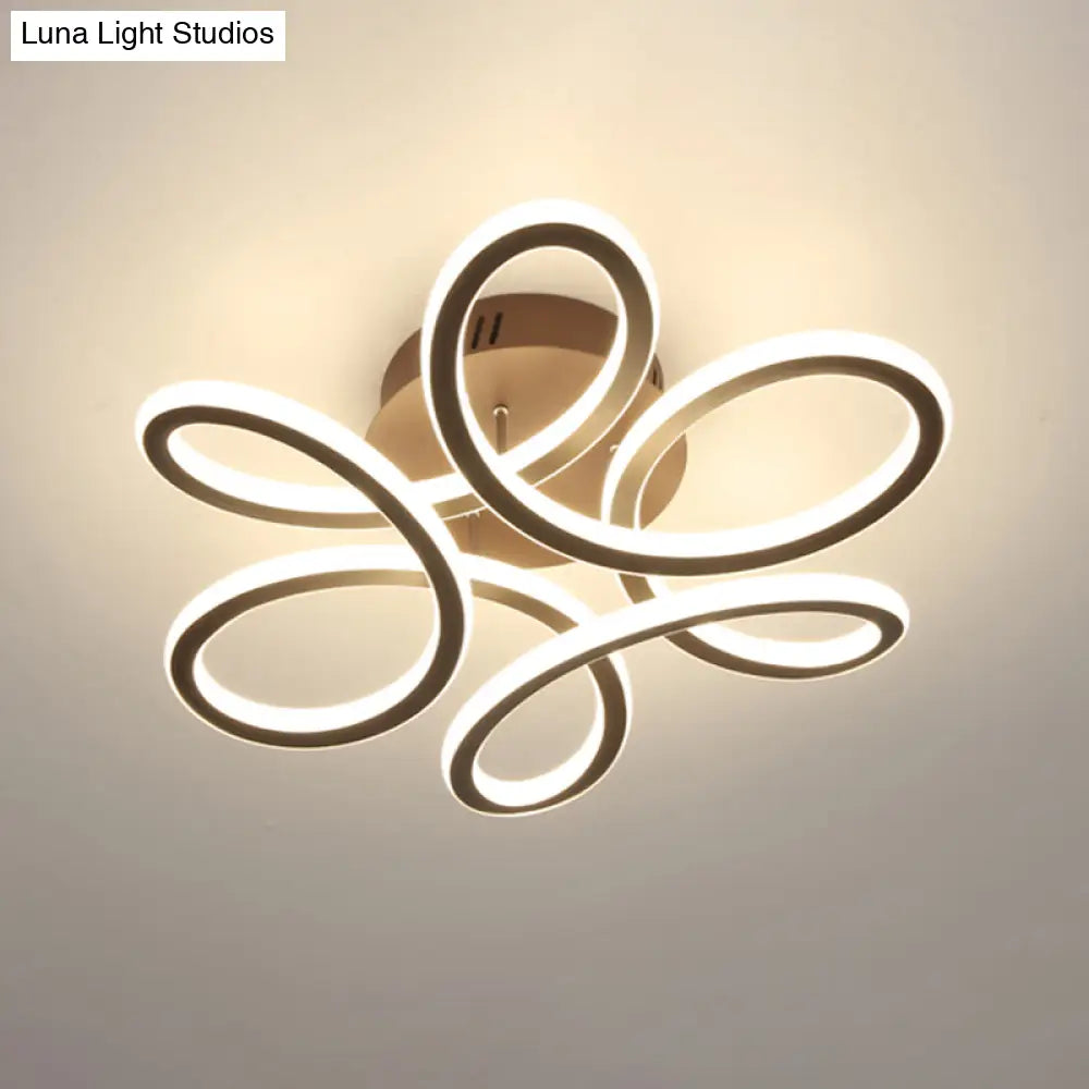 DecorBites™ DecorBites™ Modern Blooming Acrylic LED Flush Mount Ceiling Light in Gold/Coffee for Bedroom - Warm/White Lighting