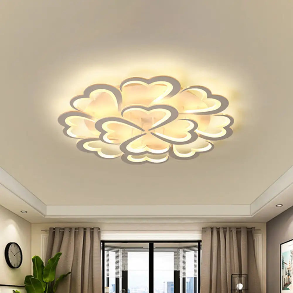 DecorBites™ DecorBites™ Modern Blooming Flower Ceiling Lamp with LED Lights in Warm/White Light - Semi Flush Mount
