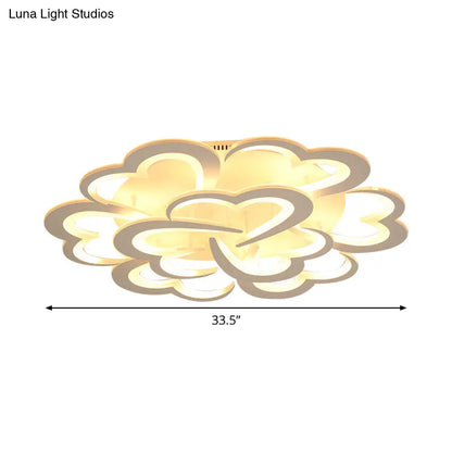DecorBites™ DecorBites™ Modern Blooming Flower Ceiling Lamp with LED Lights in Warm/White Light - Semi Flush Mount