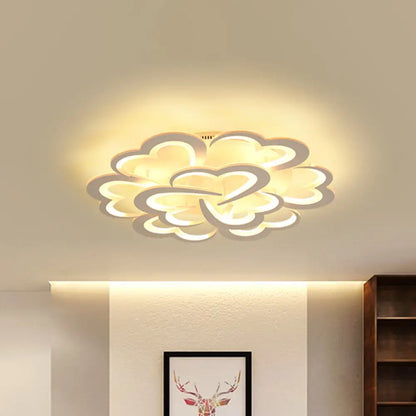 DecorBites™ DecorBites™ Modern Blooming Flower Ceiling Lamp with LED Lights in Warm/White Light - Semi Flush Mount