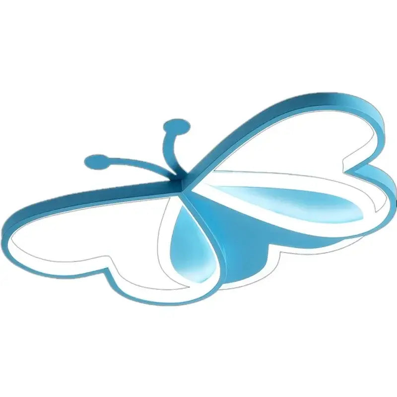 Modern blue butterfly ceiling light with translucent wings and sleek design for bedroom decorbites butterfly ceiling light