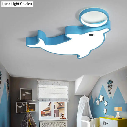 DecorBites™ DecorBites™ Modern Blue Flush Mount Ceiling Lamp for Baby Bedroom