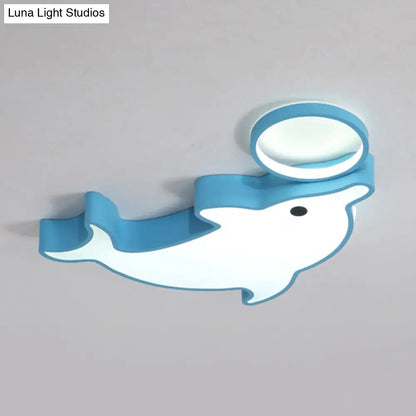 DecorBites™ DecorBites™ Modern Blue Flush Mount Ceiling Lamp for Baby Bedroom