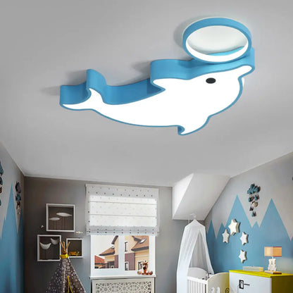 DecorBites™ DecorBites™ Modern Blue Flush Mount Ceiling Lamp for Baby Bedroom
