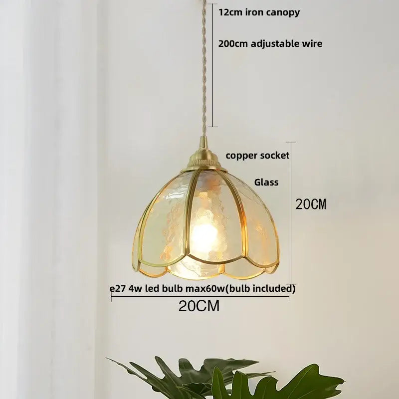 Modern blue and gold decorbites butterfly glass led pendant light with brass frame and soft amber glow for kitchen decor