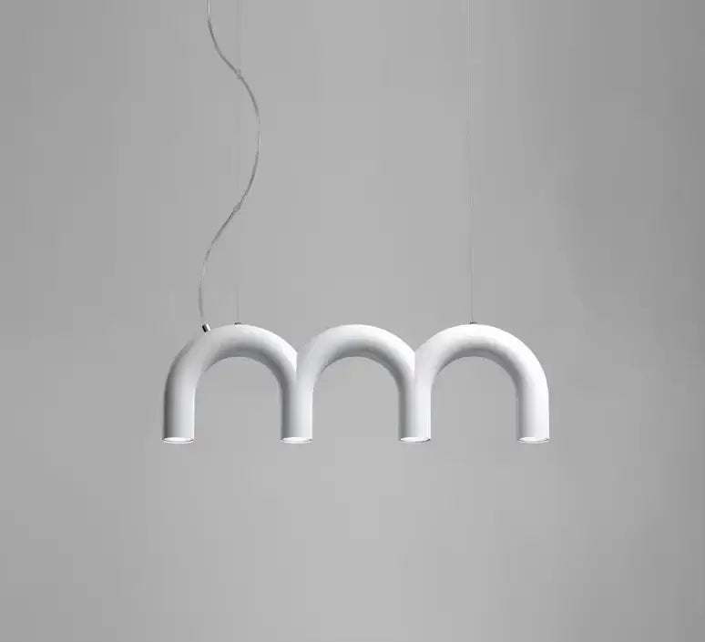 White u-shaped pendant light with sleek minimalist design for decorbites blue metal arch chandelier kitchen pendant light