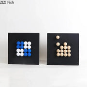 Modern blue and wood ball hanging wall decor featuring decorbites 3d ball beads in blue white and natural wood tones