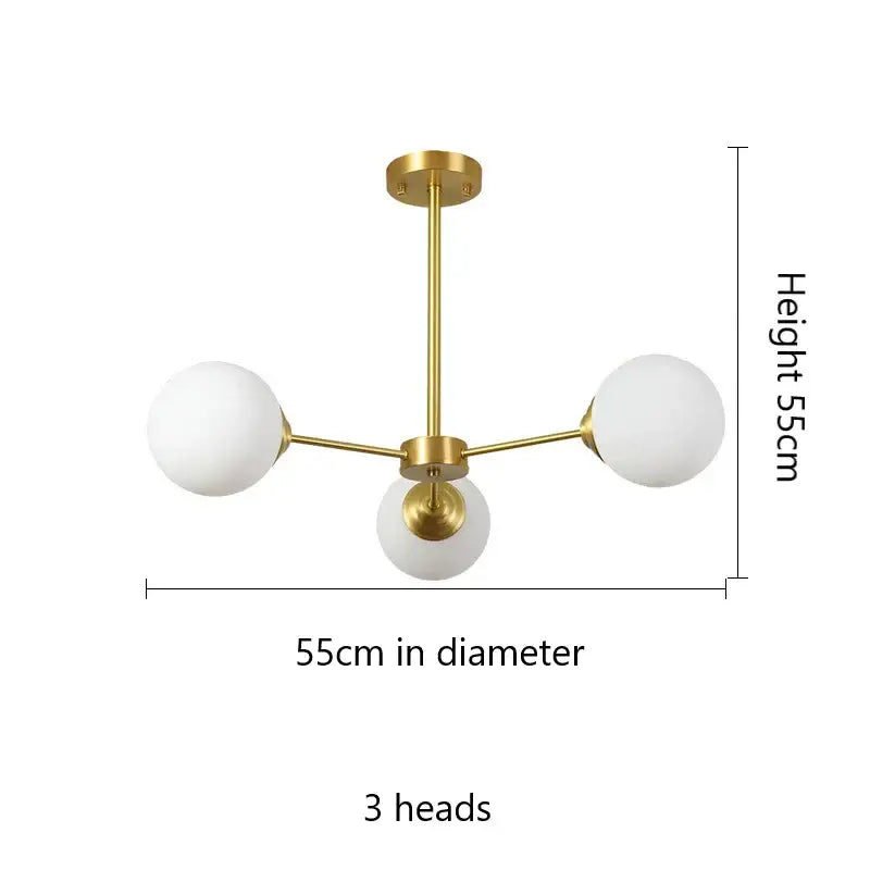 Modern brass pendant lights with gold finish and three frosted glass ball shades for dining room decorbites glass ball